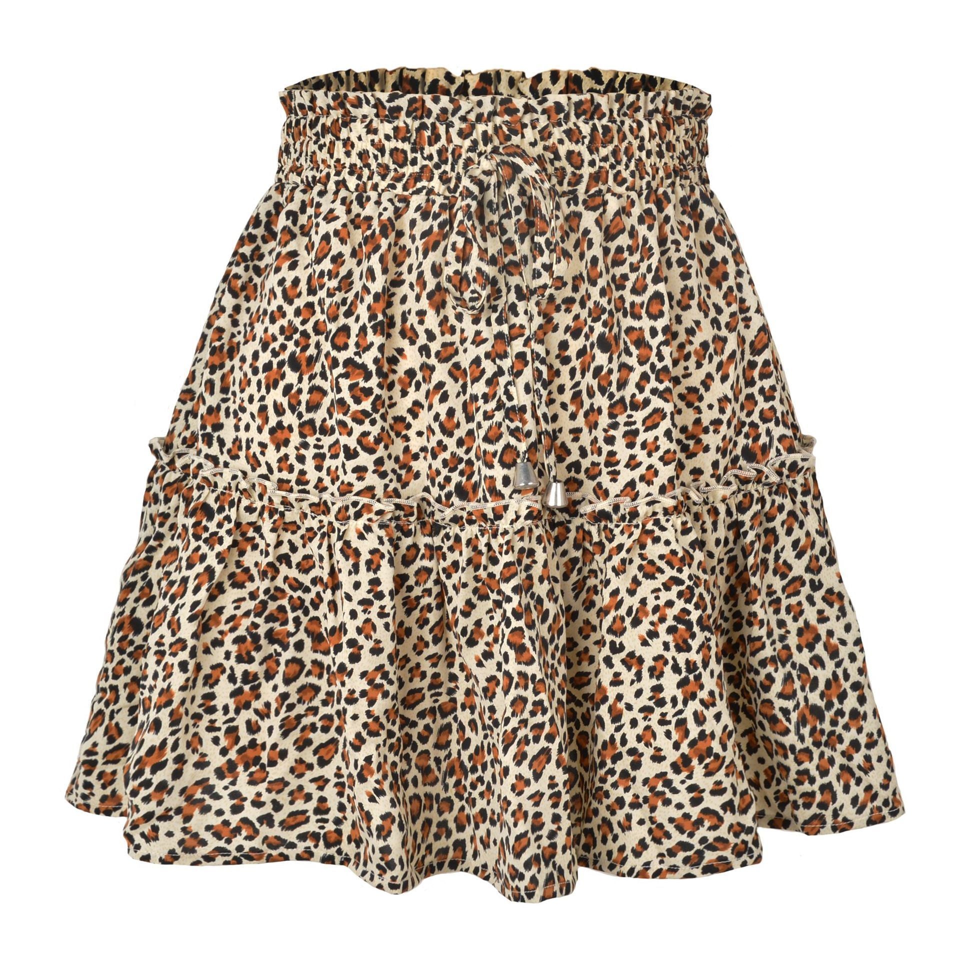 High Waist Floral Print Ruffle Hem A-Line Mini Skirt for Summer