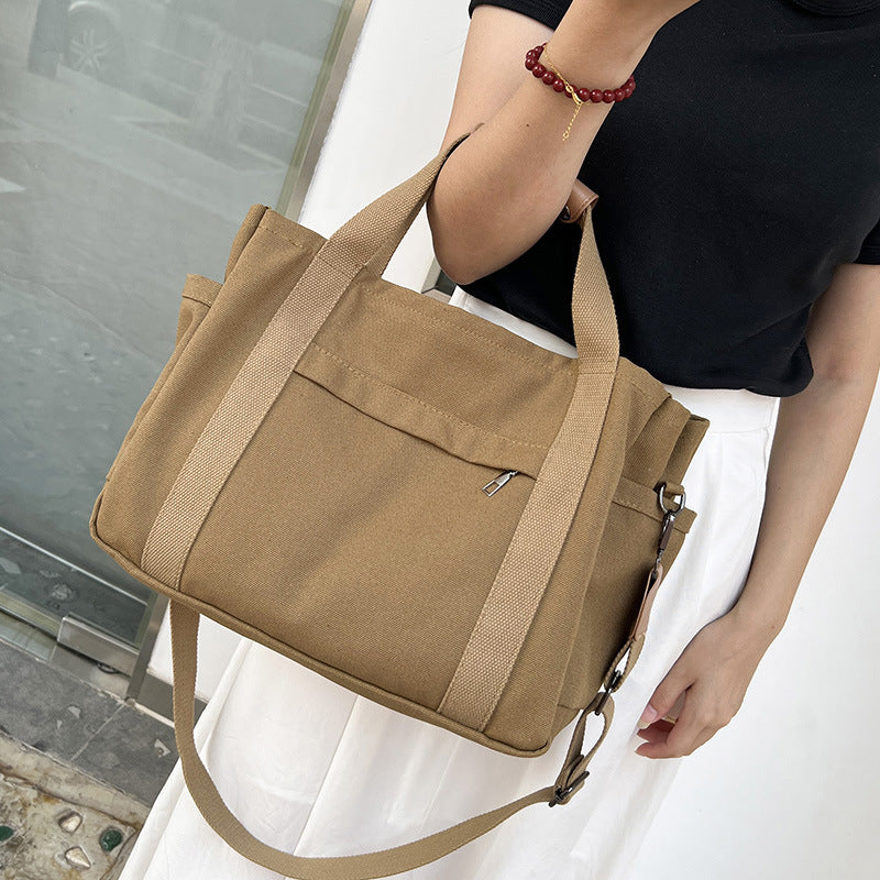 Versatile Large Canvas Tote Bag with Shoulder Strap