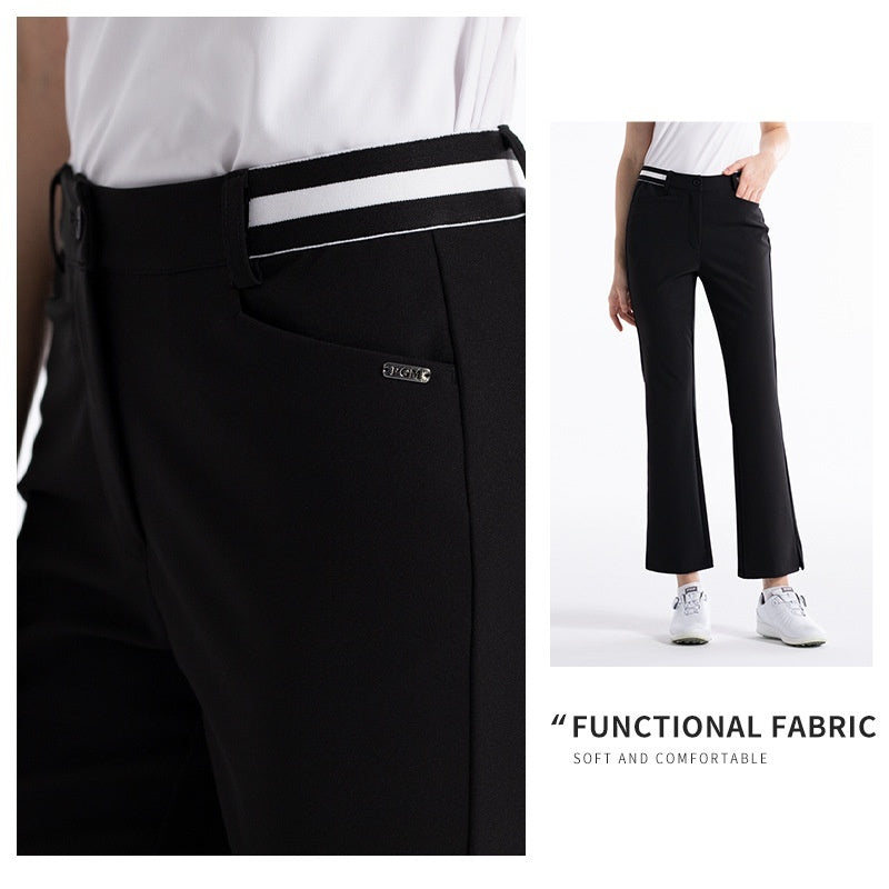 Women's Elastic Waist Slightly Flared Golf & Sports Trousers