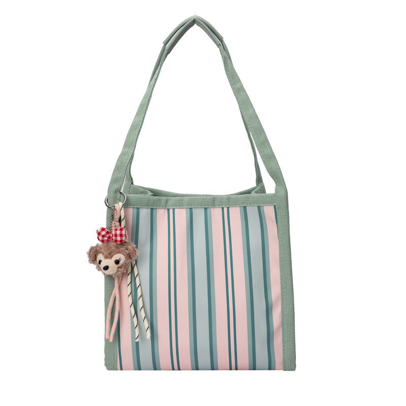 Women's Striped Fashion Tote Bag - Large Capacity & Chic
