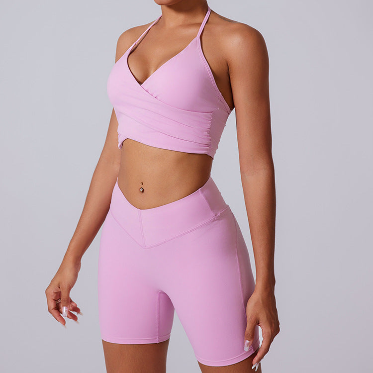 Brushed Performance Long Sleeve Crop Top and Leggings Yoga Activewear Set