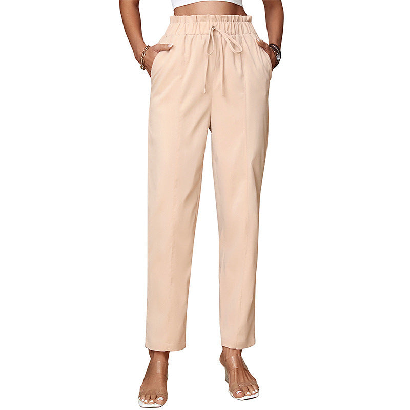 Effortless Comfort: Women's High-Waist Drawstring Harlan Trousers