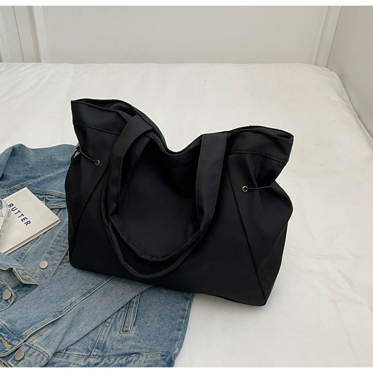 Spacious Oxford Cloth Commuter Tote Bag - Everyday Style
