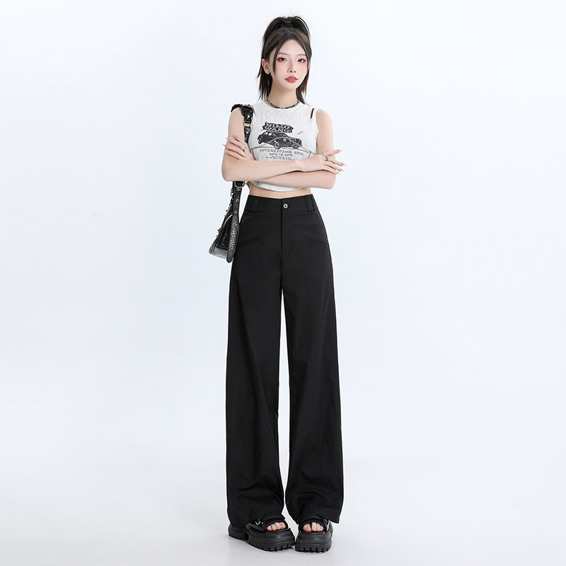 Comfortable Fashion Personality High Waist Wide Leg Casual Pants for Women