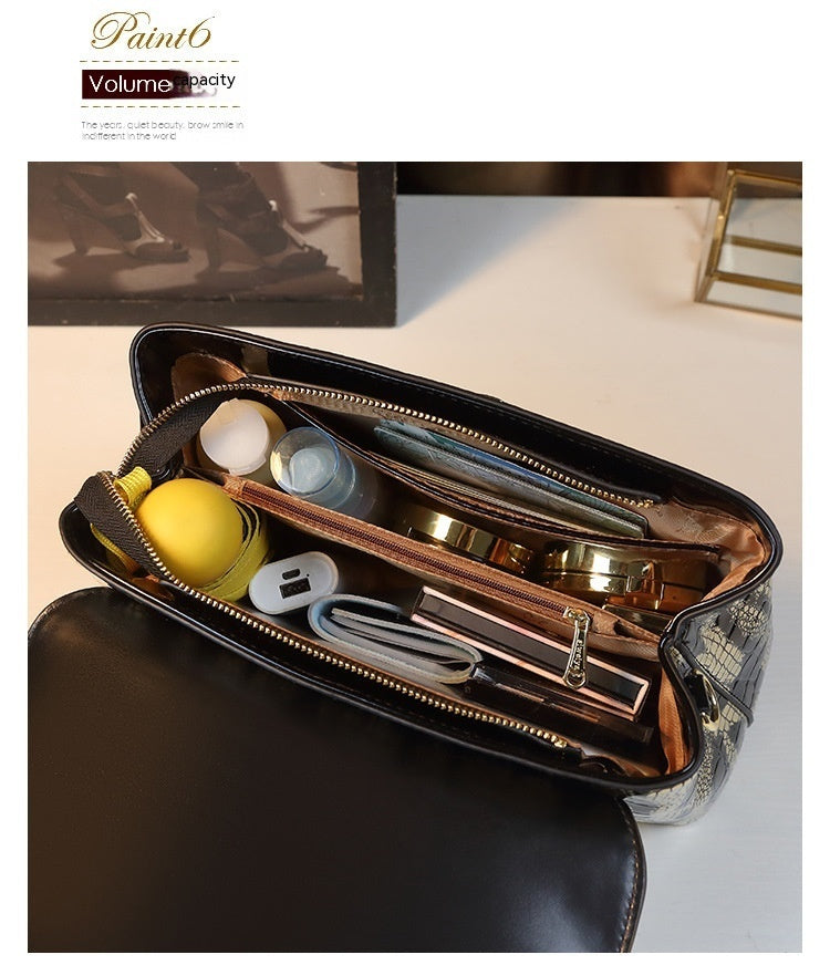 Chic Crocodile Embossed PU Leather Top Handle Crossbody Shoulder Bag