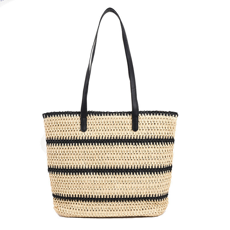 Striped Summer Straw Tote Bag - Hippie Boheme