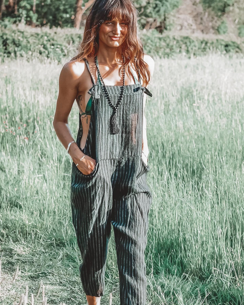 Women's Striped Wide Leg Jumpsuit - Comfortable & Chic