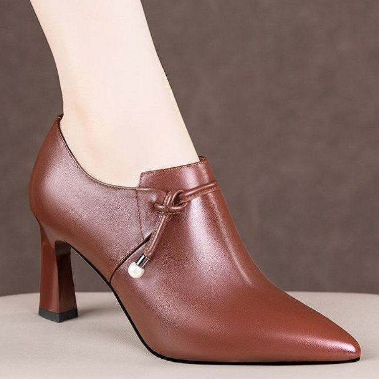 Chic Pointed Toe Chunky Heel Pumps for Women - Everyday Elegance