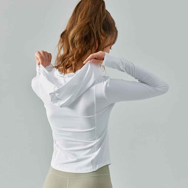 Breathable Slim Fit Long Sleeve Performance Hoodie Jacket for Women