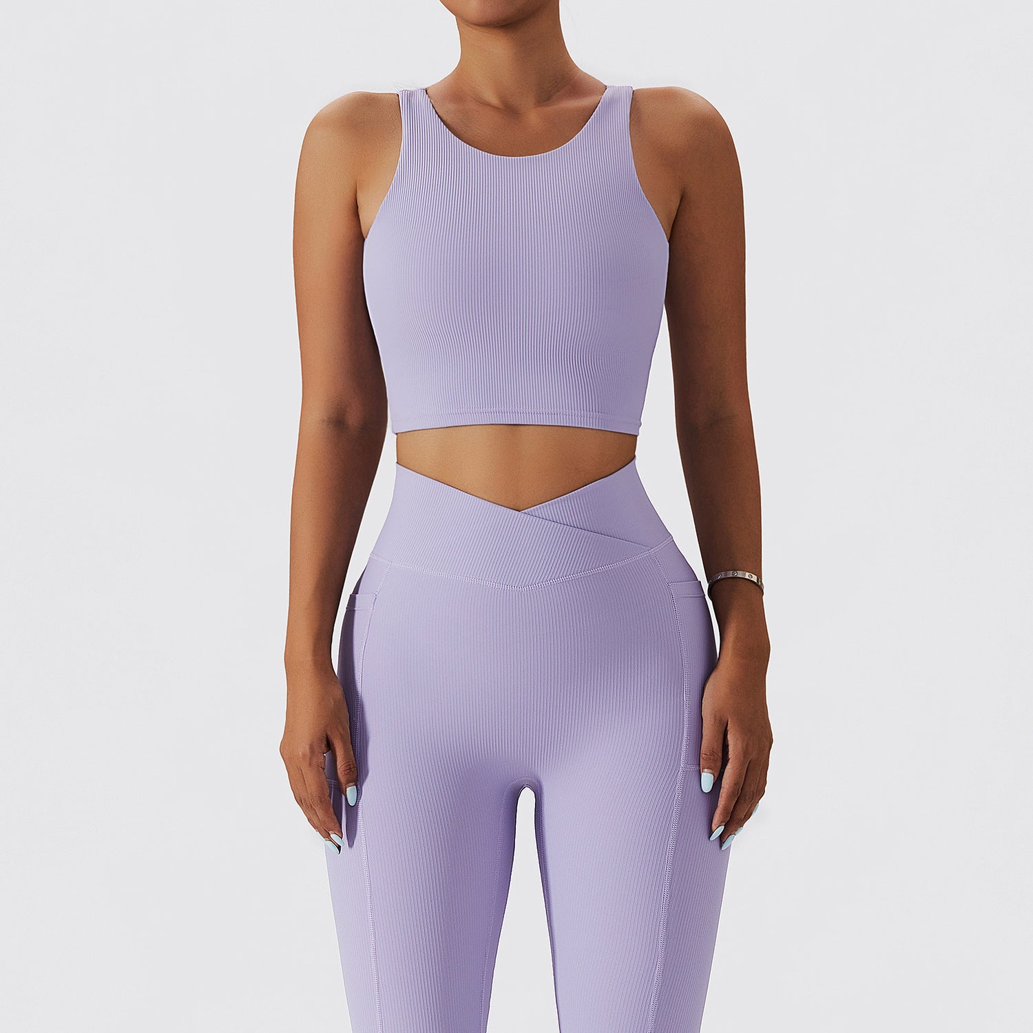 Ribbed Seamless Activewear Performance Matching Workout Set