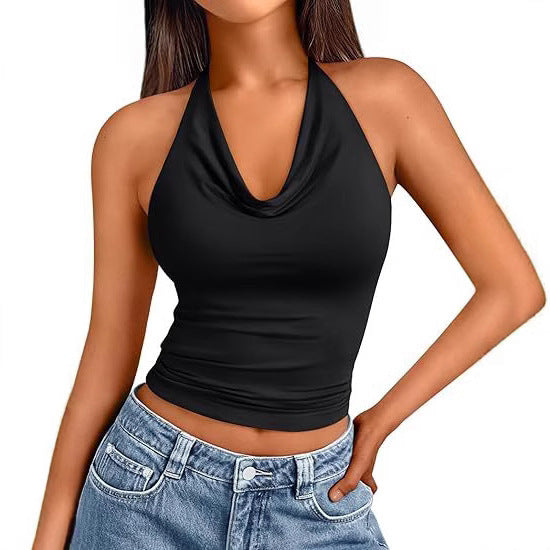 Chic Everyday Sleeveless Slim Fit Halter Neck Tank Top