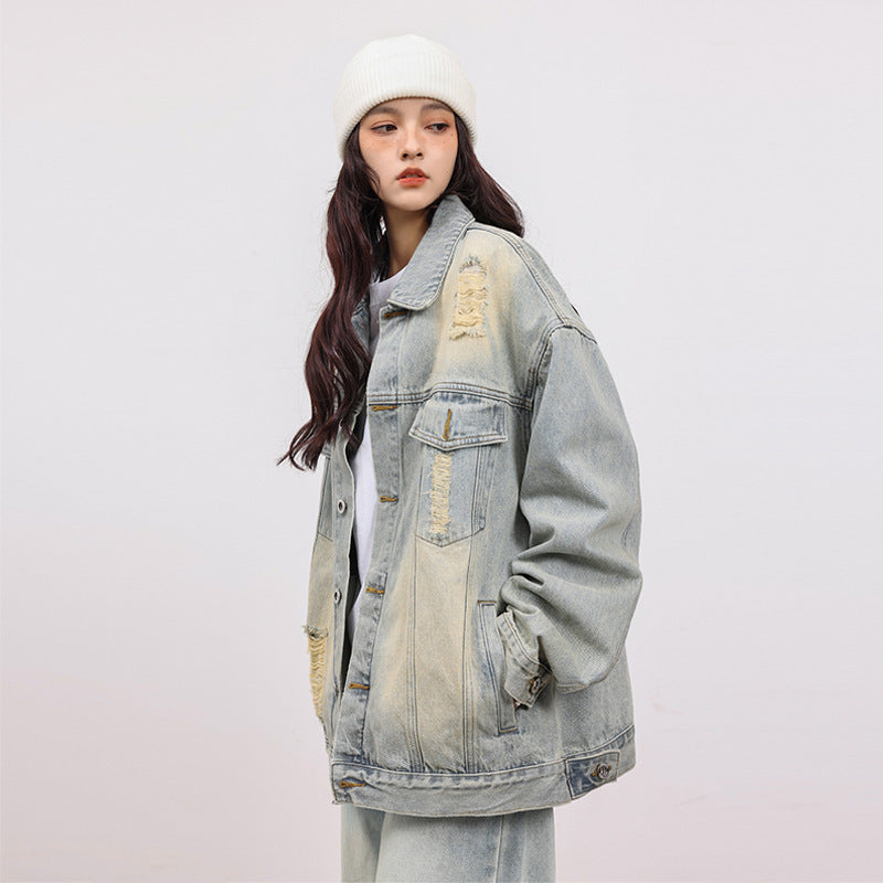 Cozy Faux Fur Lined Oversized Denim Jacket for Effortless Style