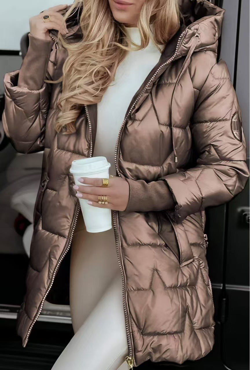 Chic Winter Hooded Puffer Jacket for Cozy Everyday Style