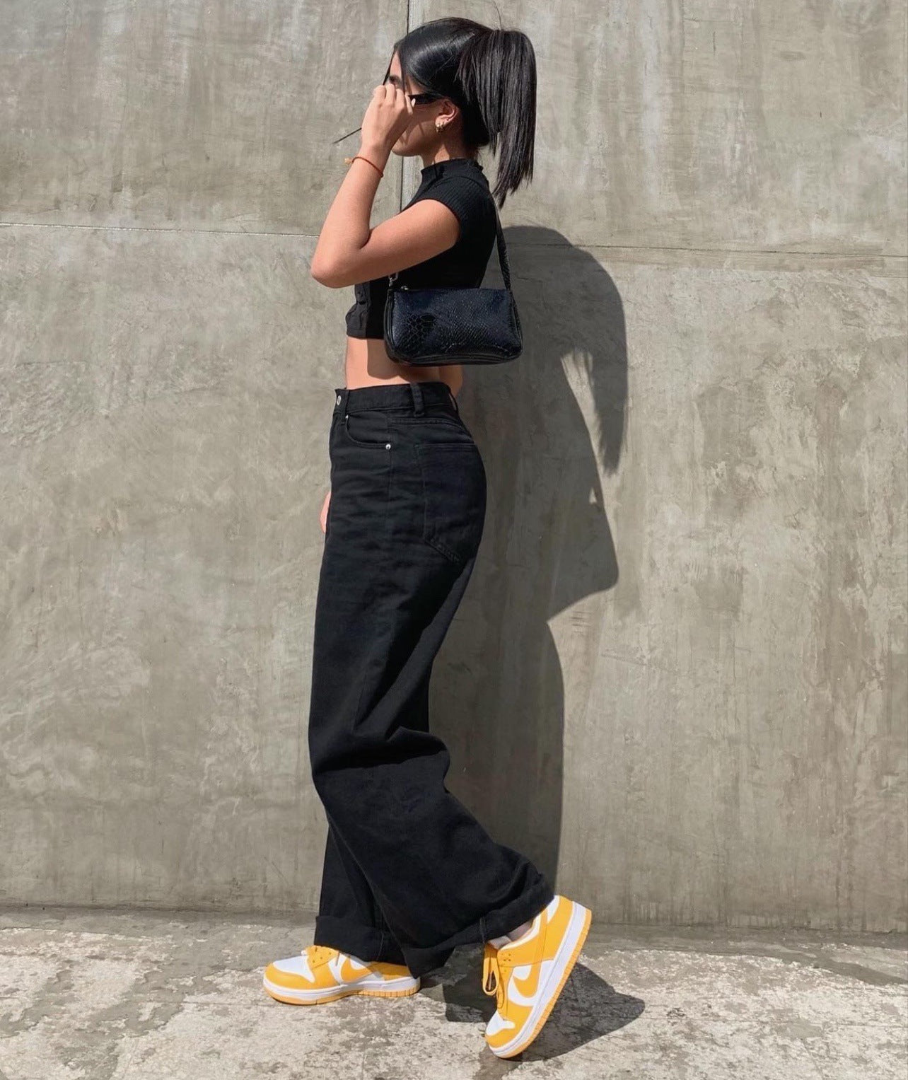 Women's High Waist Floor Jeans And Trousers