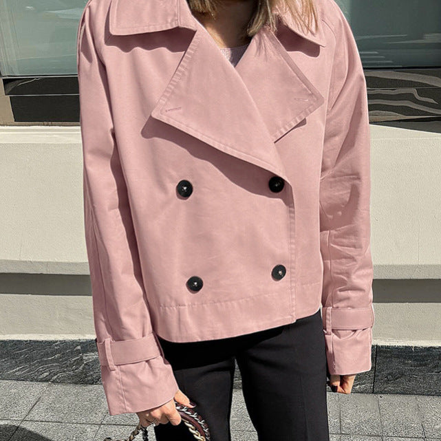 Audrey Pink Cropped Trench Coat