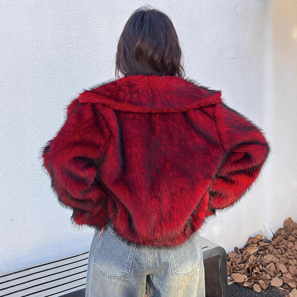 Luxurious Warm Faux Fur Cropped Jacket for Winter Style