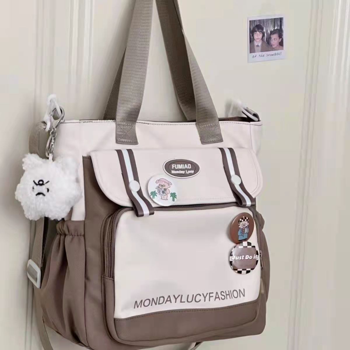 Versatile Oxford Commuter Tote & Crossbody Bag
