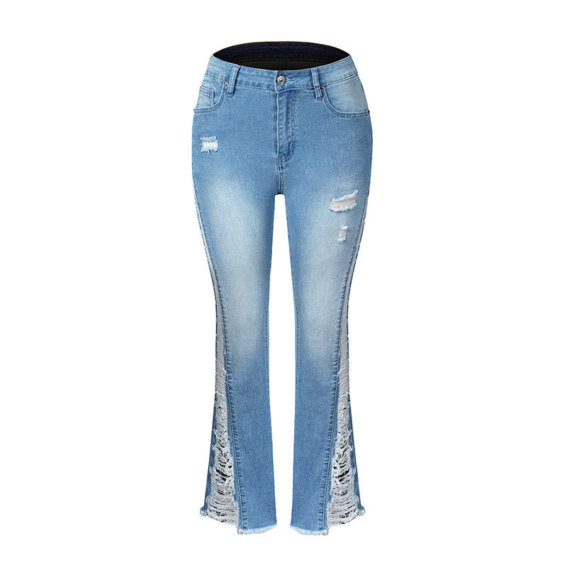Nova High-Waist Ripped Flare Jeans