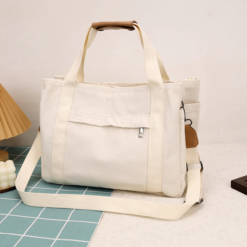 Versatile Large Canvas Tote Bag with Shoulder Strap