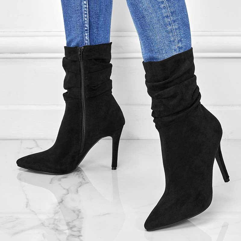 Sloane Ruched Suede Stiletto Boot