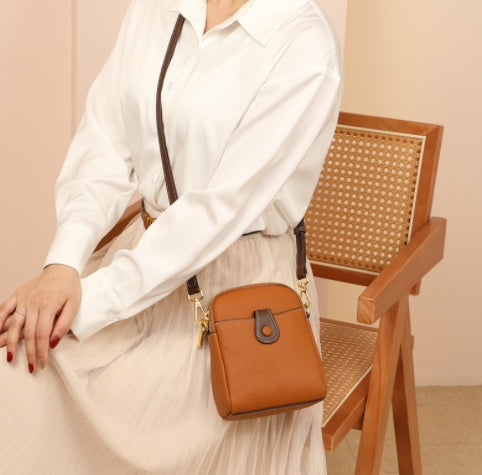 Chic Leather Crossbody Phone Bag for Women - Compact & Stylish
