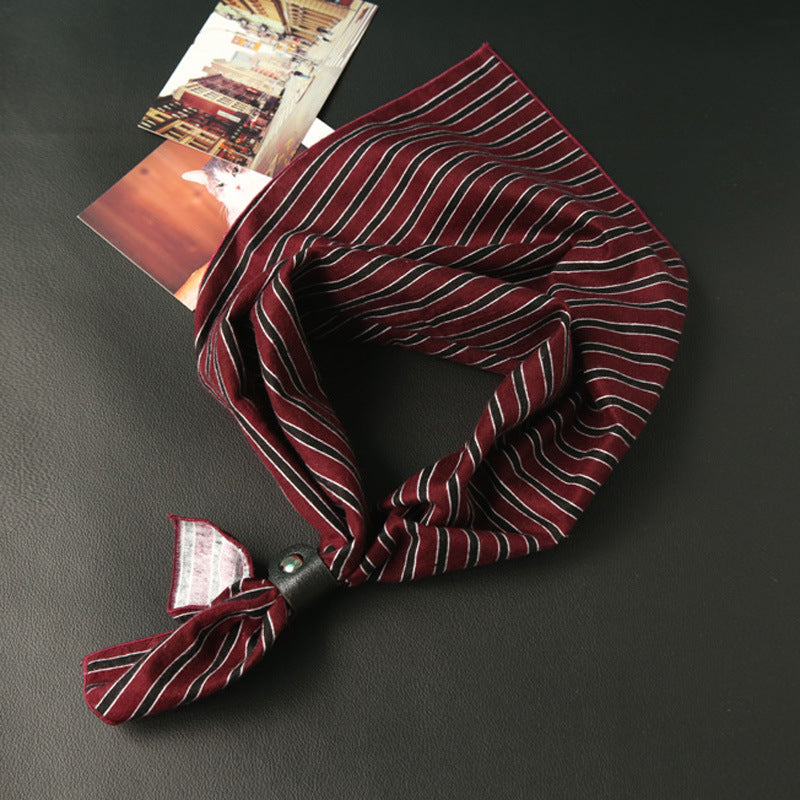 Elegant Women's Cotton Square Scarf - Bird Print