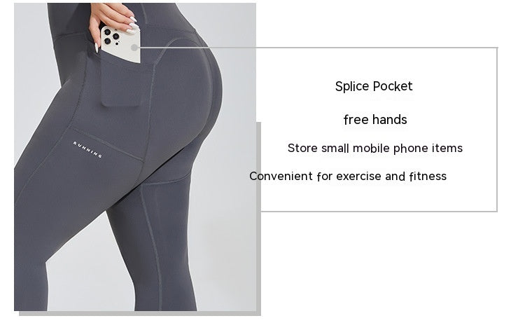 Women's Plus Size High-Waist Sports Leggings with Pockets - Quick Dry