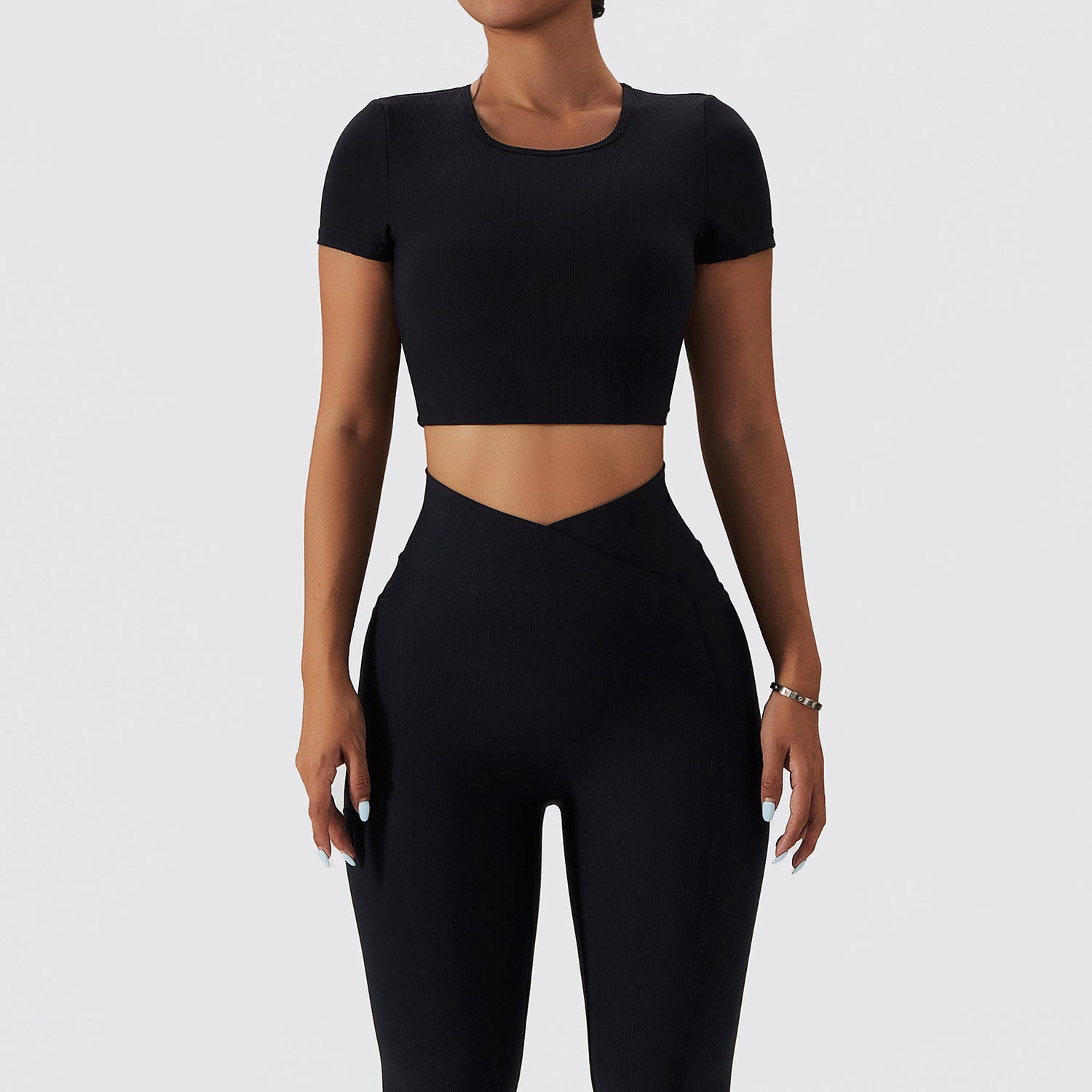 Ribbed Seamless Activewear Performance Matching Workout Set