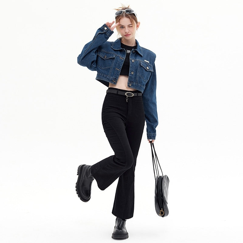 Sweet Cropped Denim Jacket Casual Everyday Style