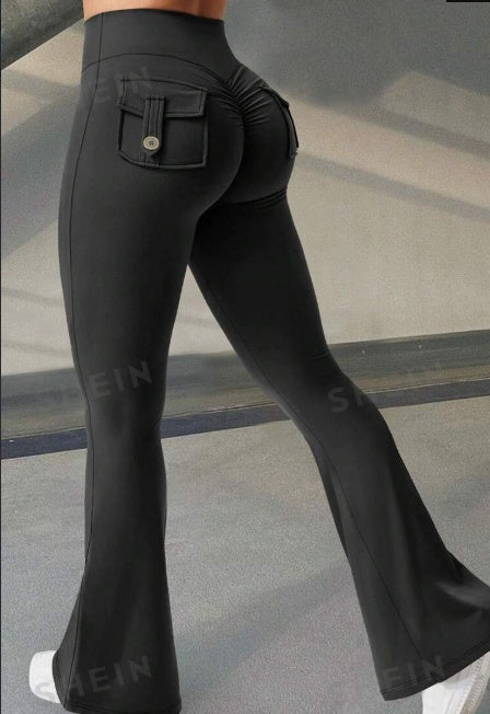 High Waist Flare Leggings - Scrunch Butt Lifting Yoga Pants