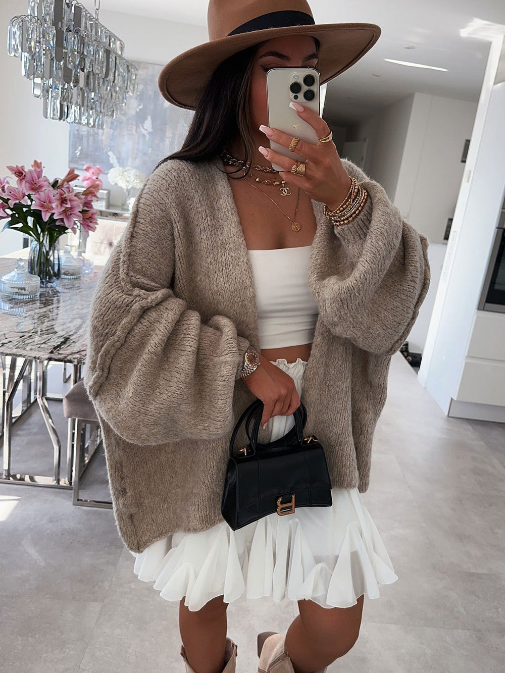 Cozy Loose Knit Open Front Cardigan Sweater for Effortless Layering