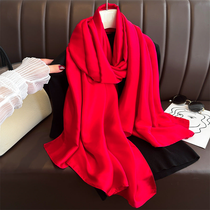 Soft Solid Scarf - Versatile Polyester Wrap