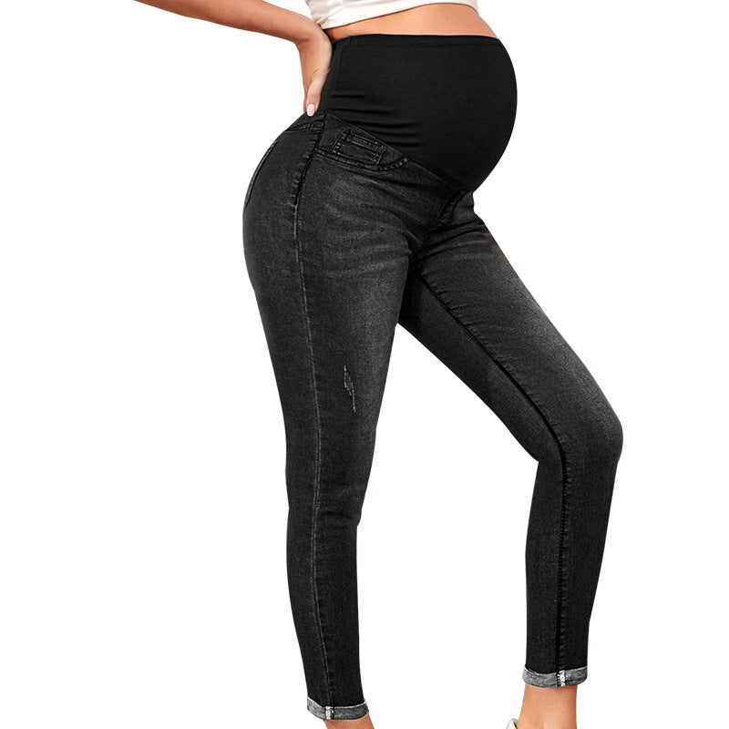 Maternity Skinny Jeans - High Waist Belly Support