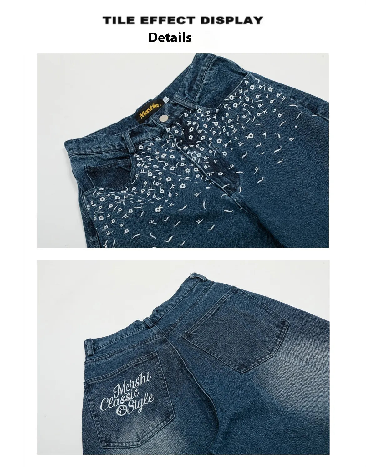 Women's Vintage Embroidered Wide-Leg Jeans