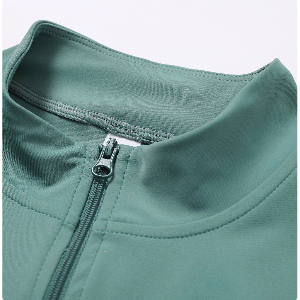 Women's Activewear Crop Jacket - Yoga & Running Full-Zip Top