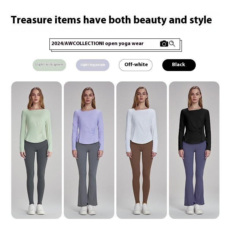 Women's Loose Fit Breathable Long Sleeve Activewear Top for Yoga and Exercise