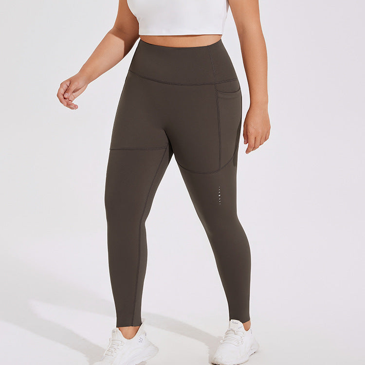 High Waist Hip Lift Yoga Leggings with Side Pockets for Active Fitness