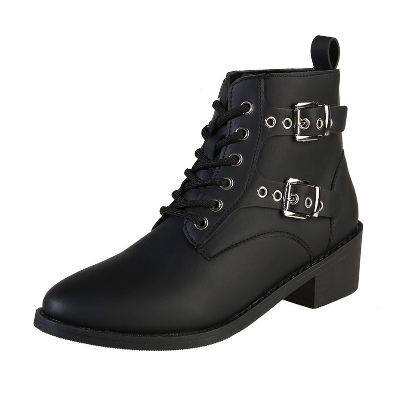 Ryder Buckle & Lace Ankle Boots