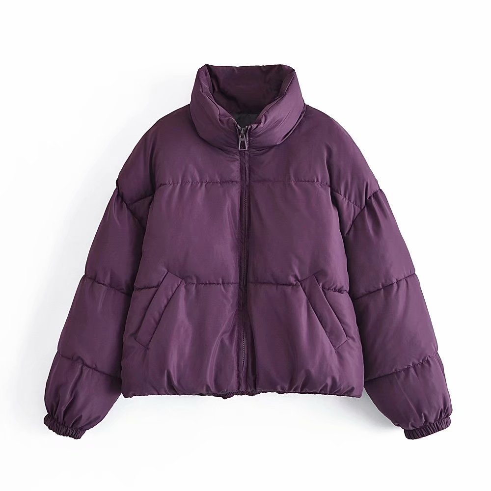 Chic Urban Puffer Jacket with Stand Collar Cozy Winter Essential