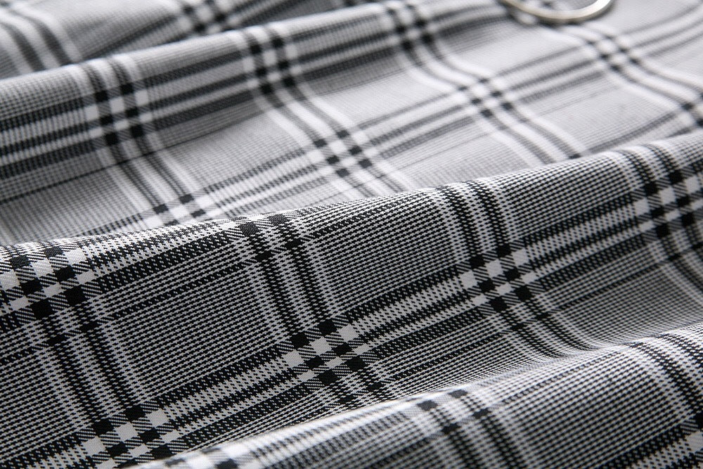 Trendy Plaid Hip Hugging Mini Skirt with Stylish Chain Detail