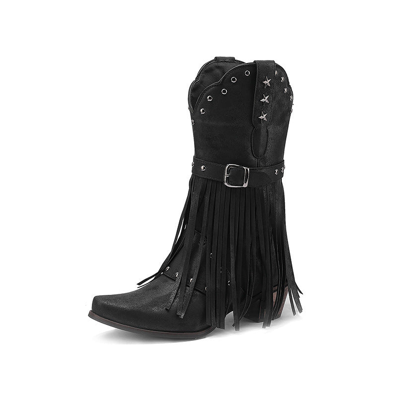 Stella Fringed Western Boots