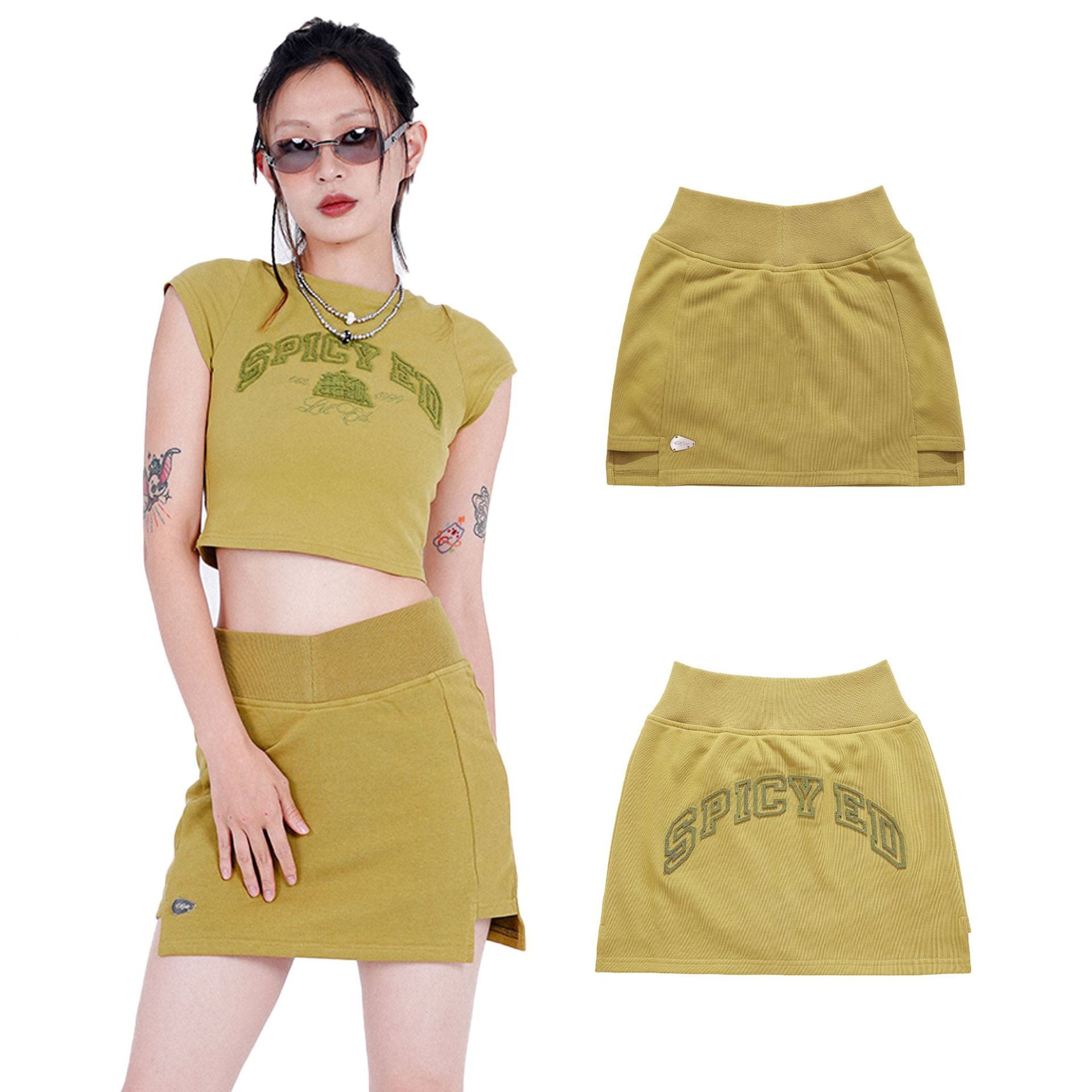 Fashionable Embroidered Cotton A-line Mini Skirt for Effortless Everyday Style