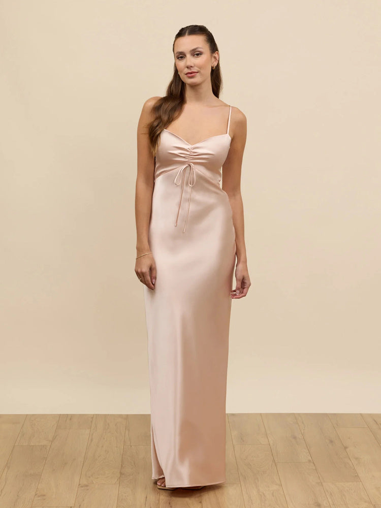 Satin Bridesmaid Dress - Korean Style Party & Cocktail Gown