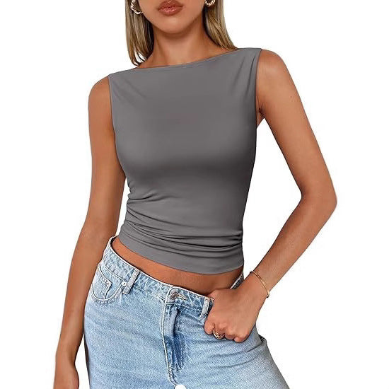 Chic Slim Fit Sleeveless Pullover Top for Women Everyday Wear
