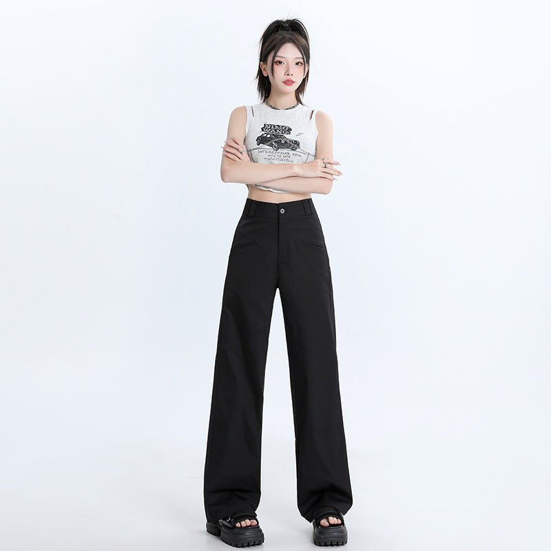 Comfortable Fashion Personality High Waist Wide Leg Casual Pants for Women