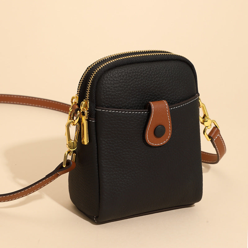 Chic Leather Crossbody Phone Bag for Women - Compact & Stylish