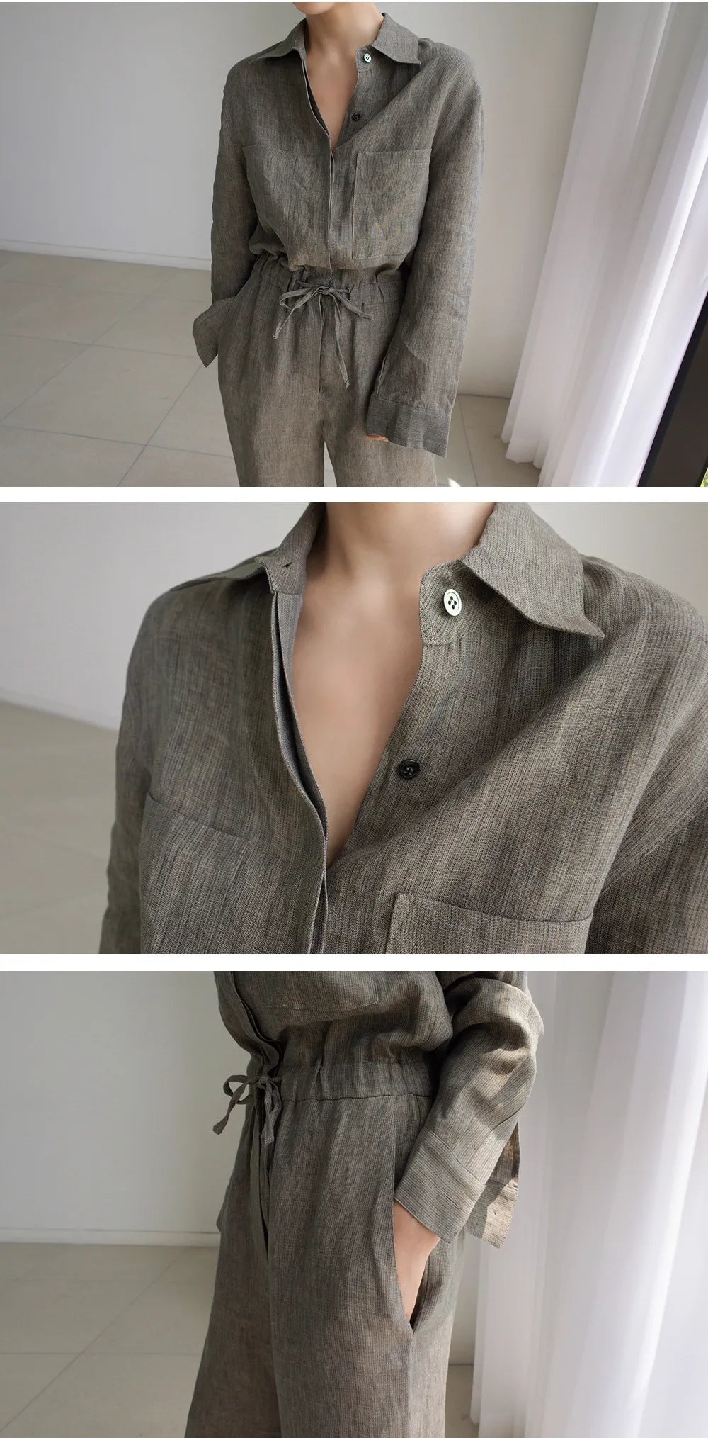 Comfortable Everyday Long Sleeve Wide Leg Jumpsuit for Women