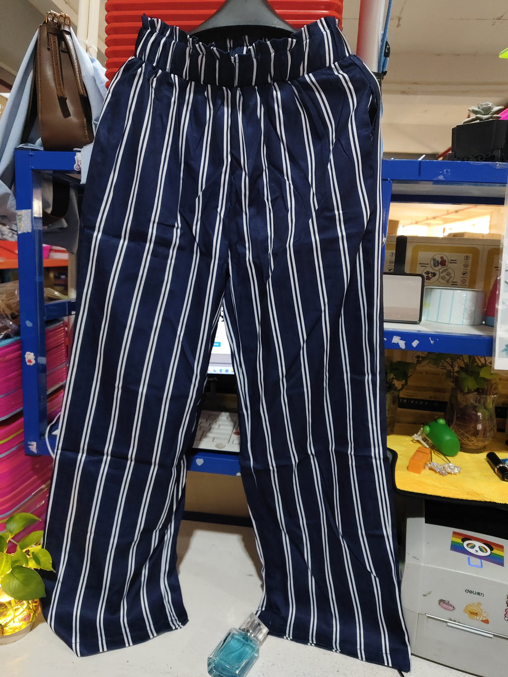 Chic Striped High-Waist Wide-Leg Pants for Women