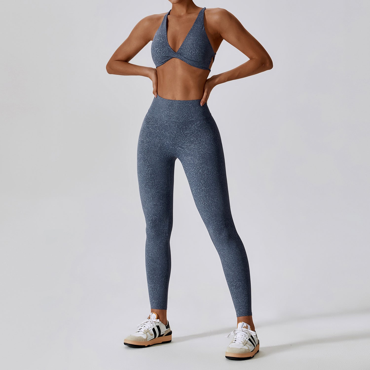 Nude Feel Floral Print Quick Dry Yoga and Workout Activewear Set