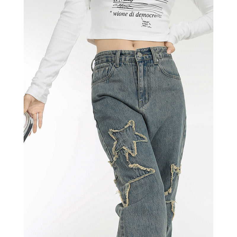 Y2K Star High Waist Flare Jeans
